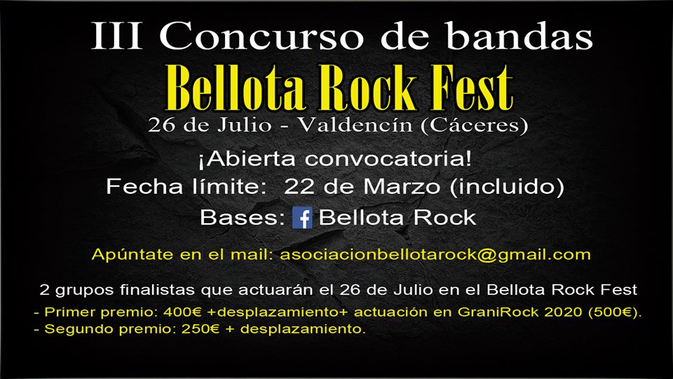 III Concurso de Bandas Bellota Rock Fest