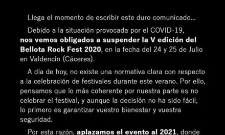 Suspendida la V edición del Bellota Rock Fest
