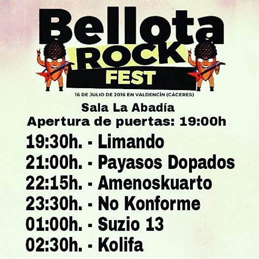 Festival de Rock en Valdencín, llega el Bellota Rock Festival