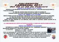 Programa de Carnaval 2017 en Valdencín