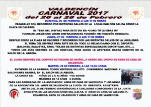 CARTEL CARNAVAL VALDENCIN 2017