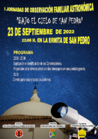 I JORNADAS DE OBSERVACIÓN FAMILIAR ASTRONÓMICA «BAJO EL CIELO DE SAN PEDRO»