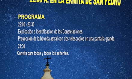 I JORNADAS DE OBSERVACIÓN FAMILIAR ASTRONÓMICA «BAJO EL CIELO DE SAN PEDRO»