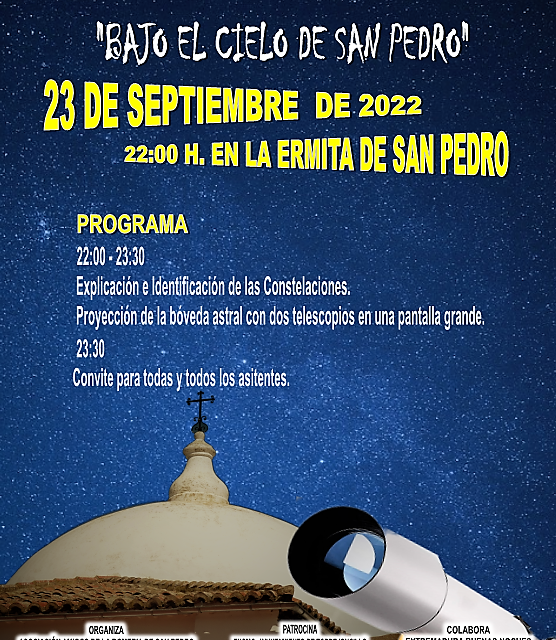 I JORNADAS DE OBSERVACIÓN FAMILIAR ASTRONÓMICA «BAJO EL CIELO DE SAN PEDRO»