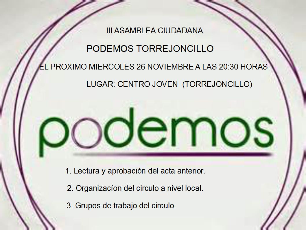 III Asamblea Círculo Podemos Torrejoncillo-Valdencín