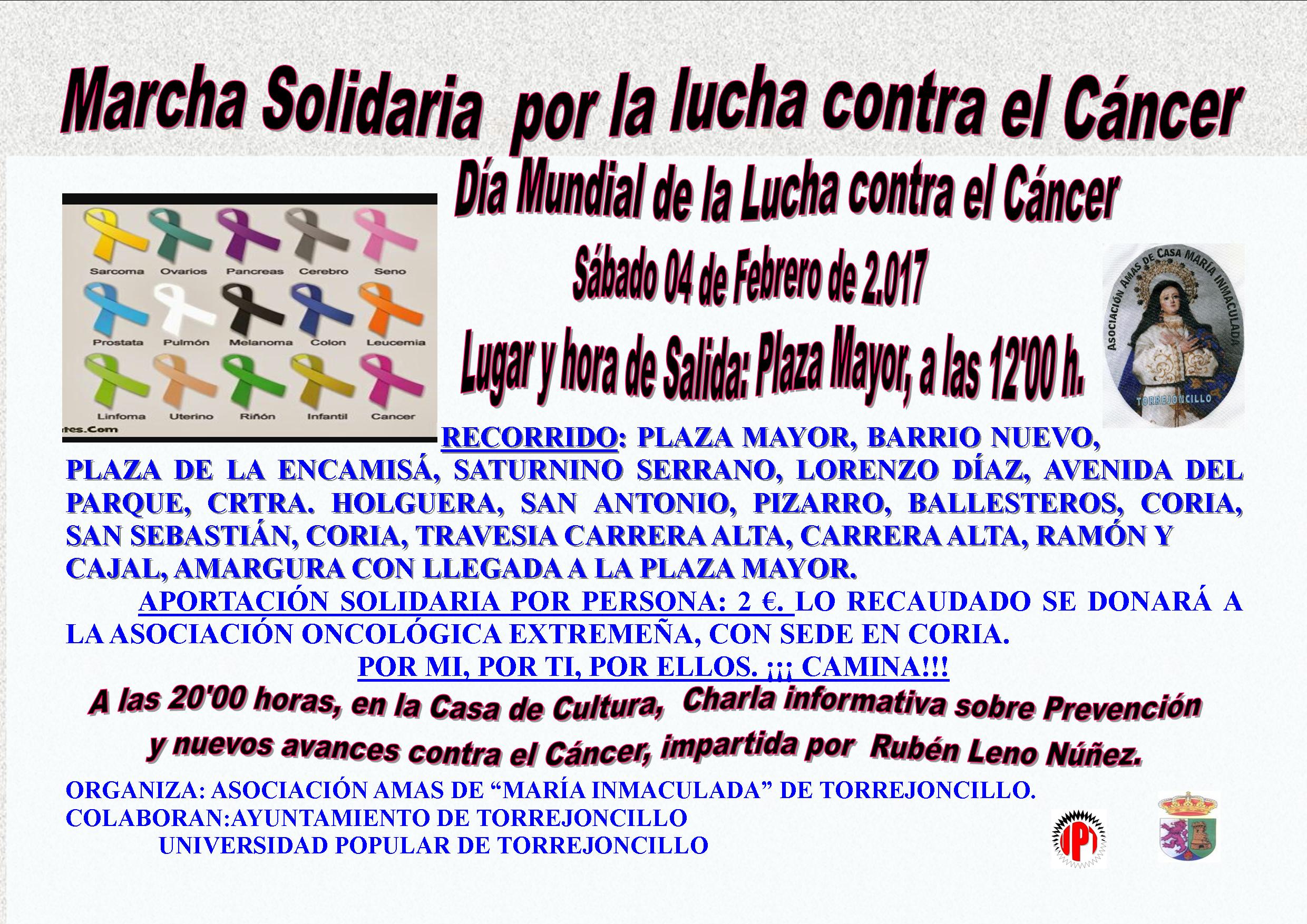 CARTEL MARCHA SOLIDARIA CONTRA EL CÁNCER