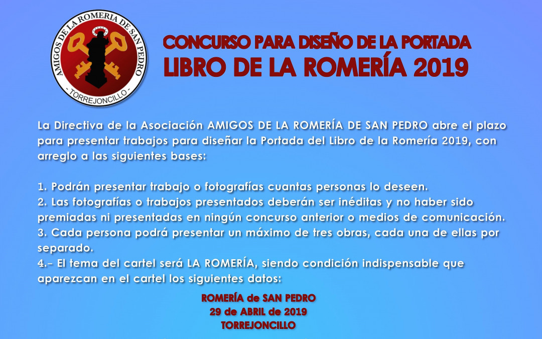 CONCURSO PARA EL DISEÑO DE LA PORTADA  LIBRO DE LA ROMERÍA 2019