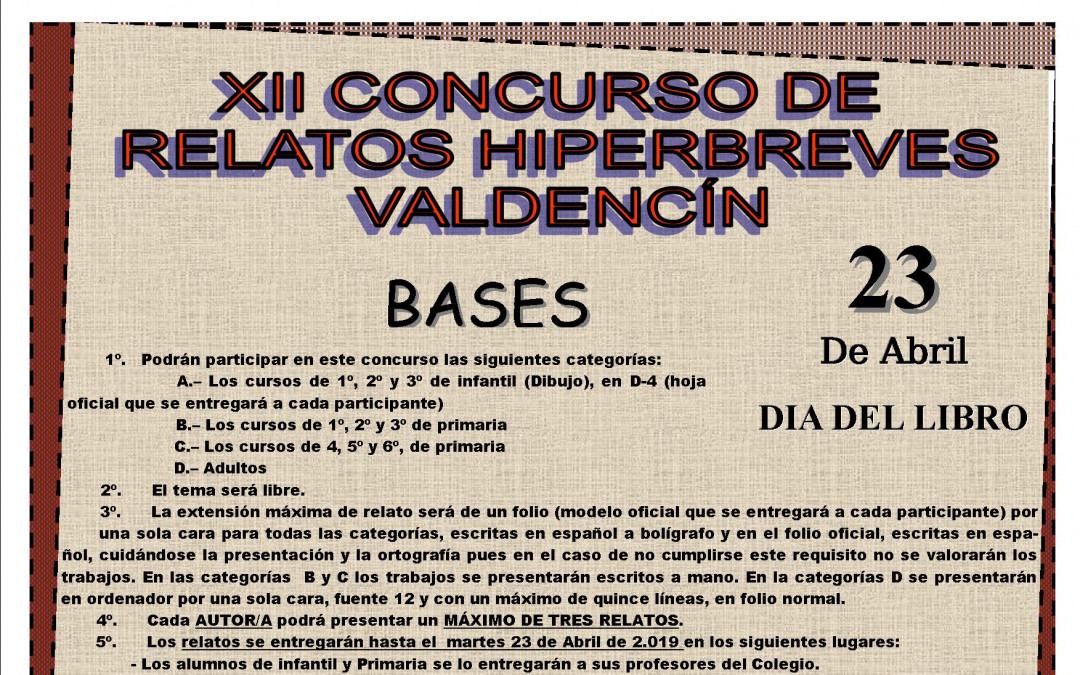 XII Concurso de Relatos Hiperbreves en Valdencín