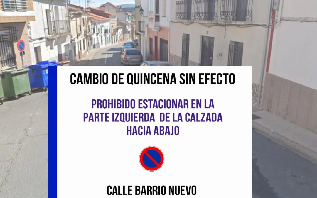 CAMBIO DE APARCAMIENTO SIN EFECTO