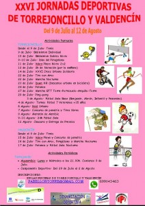 Cartel Oficial de la 26ª Edición de las Jornadas Deportivas de Torrejoncillo y Valdencín - DINAMIZACIÓN DEPORTIVA