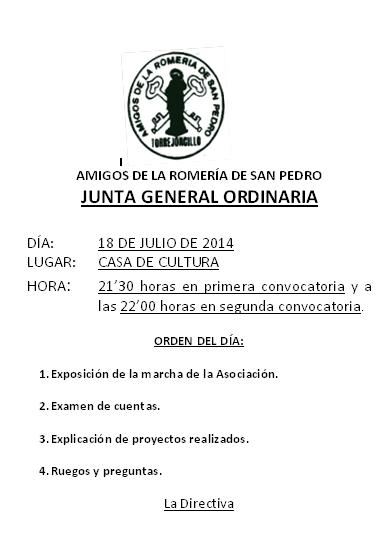 Asamblea General Amigos de San Pedro