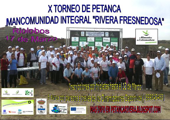 El X Torneo de Petanca «Rivera Fresnedosa», el próximo 17 de marzo en Riolobos