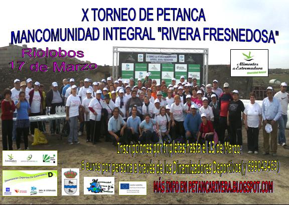 El X Torneo de Petanca «Rivera Fresnedosa», el próximo 17 de marzo‏ en Riolobos