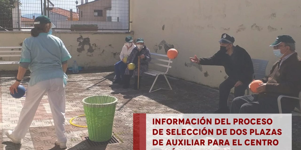 INFORMACIÓN SOBRE EL PROCESO DE SELECCIÓN PARA LA PROVISIÓN TEMPORAL DE DOS PLAZAS DE AUXILIAR PARA EL CENTRO DE DIA DEL AYUNTAMIENTO DE TORREJONCILLO