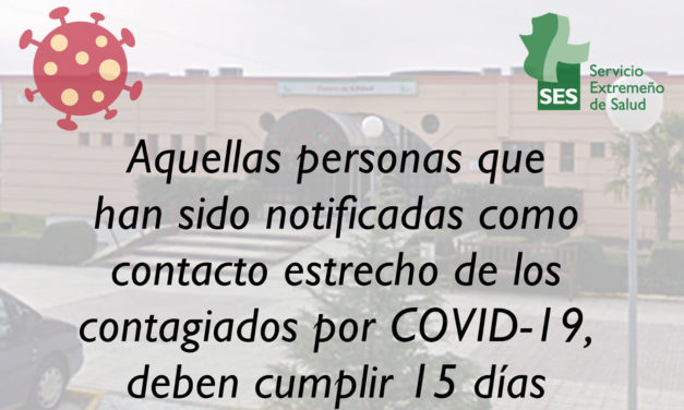 NOTA INFORMATIVA COVID-19 CENTRO DE SALUD DE TORREJONCILLO