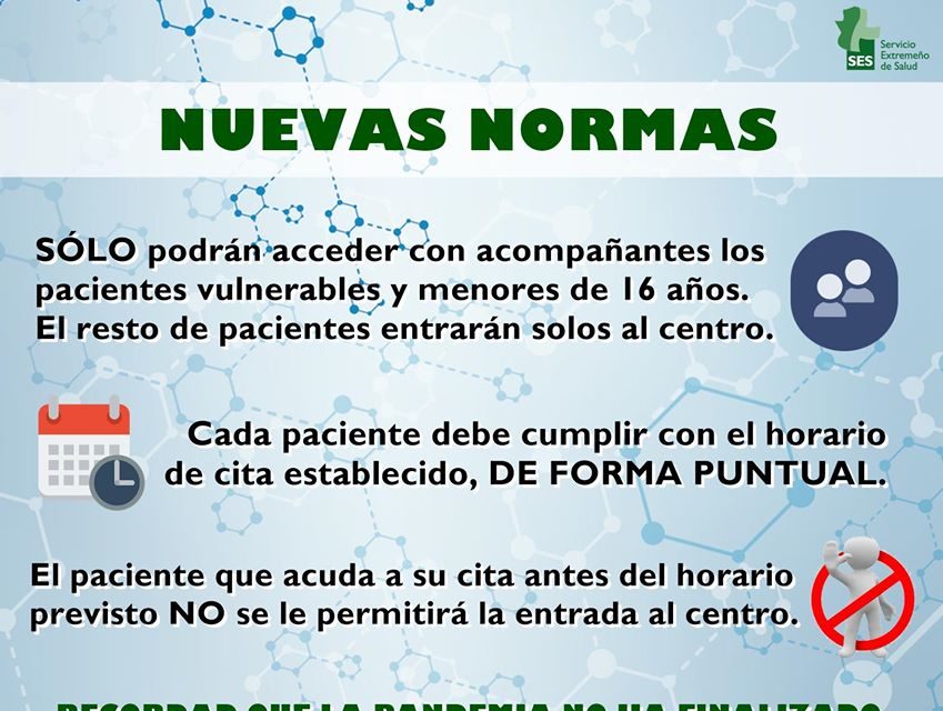 NUEVAS NORMAS DEL CENTRO DE SALUD DE TORREJONCILLO