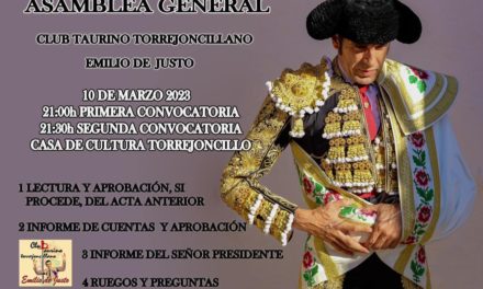 Asamblea General del Club Taurino Torrejoncillano Emilio de Justo