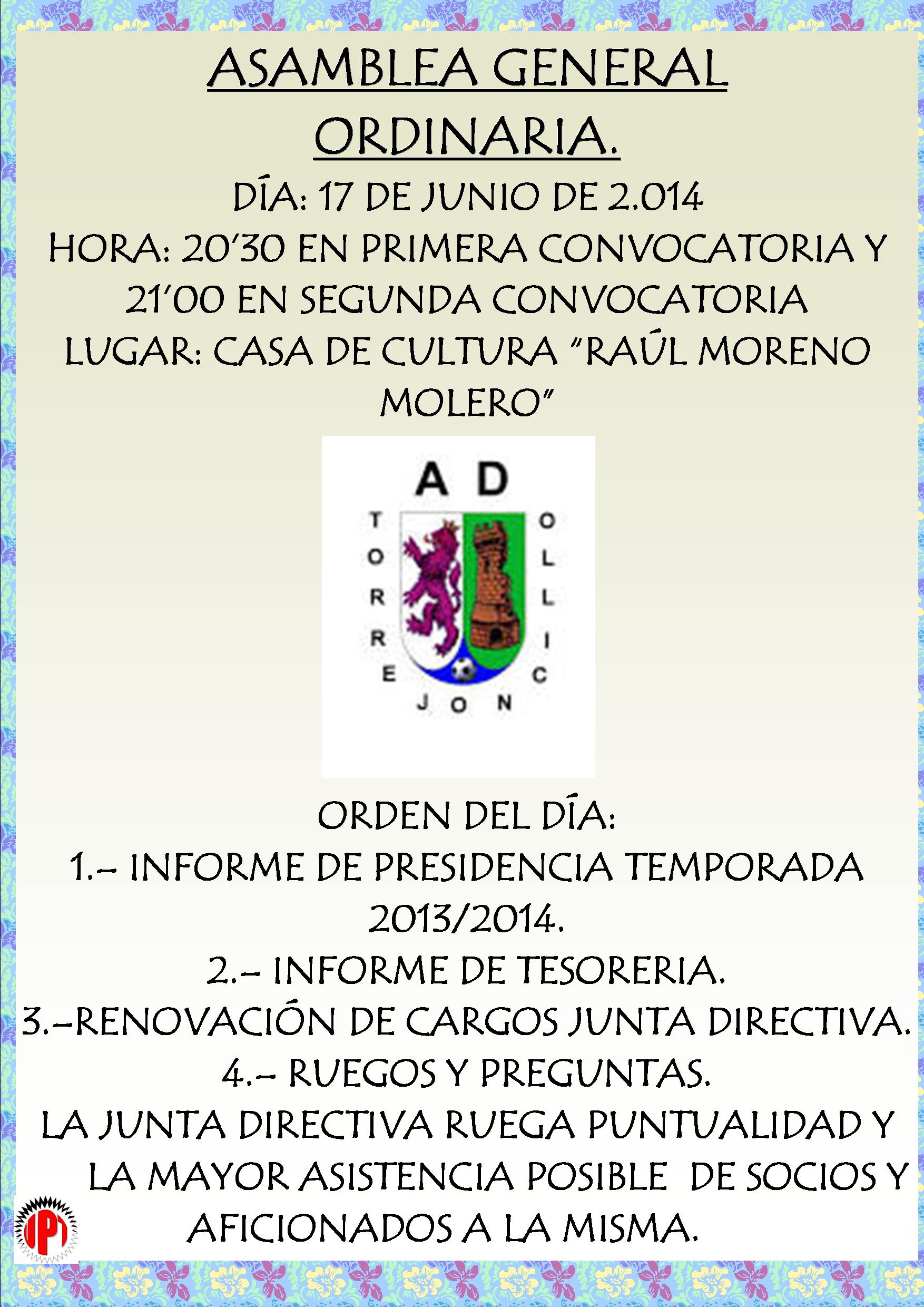 Asamblea General A.D. Torrejoncillo