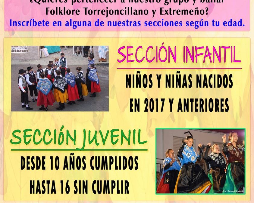 Convocatoria 2021 Grupo de Coros y Danzas de Torrejoncillo