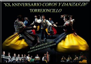El Grupo de Coros y Danzas de Torrejoncillo conmemora su XX Aniversario este viernes con un Gran Espectáculo Folklórico