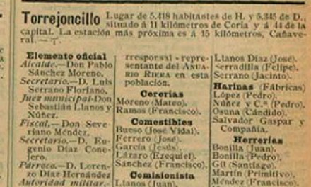 Torrejoncillo 1901, el entramado industrial y comercial