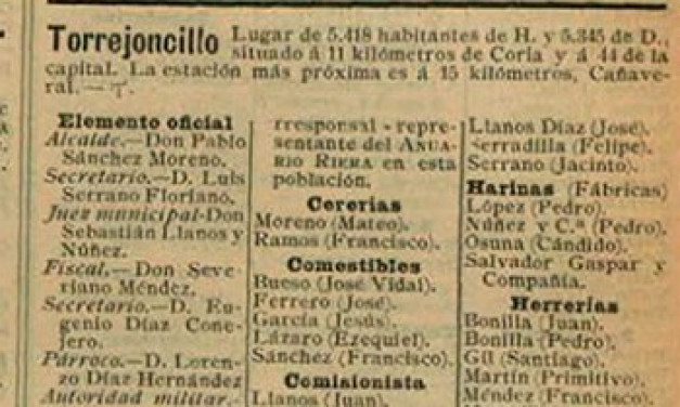 Torrejoncillo 1901, el entramado industrial y comercial