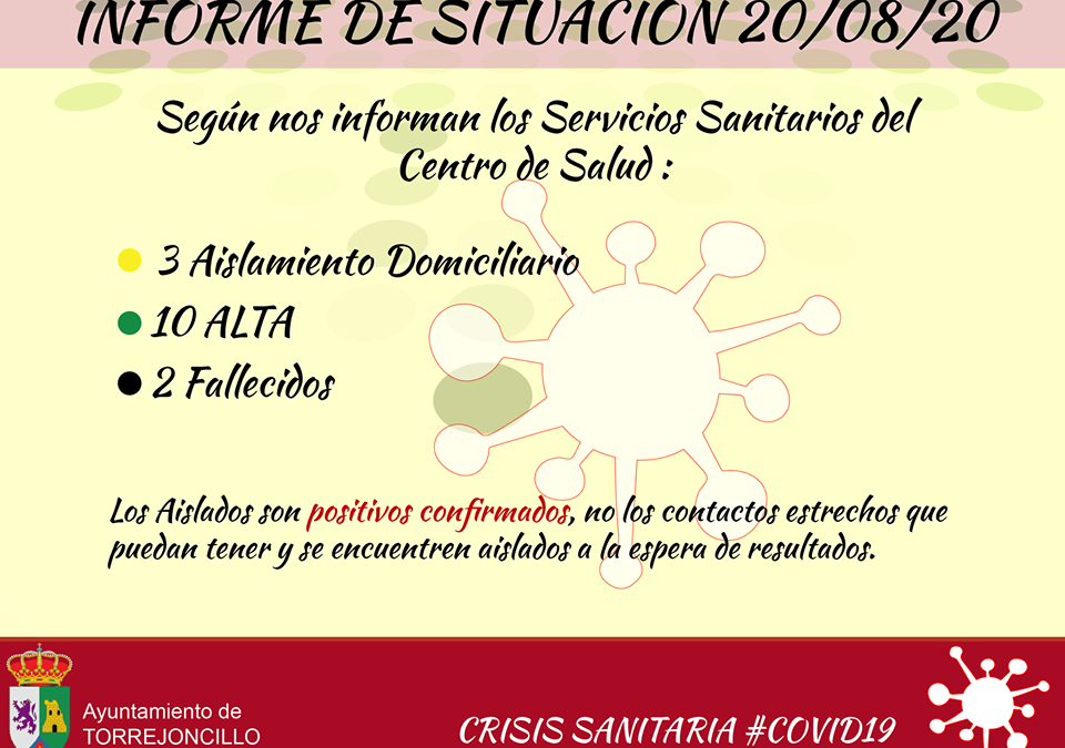 Dos positivos más de Covid19 en Torrejoncillo