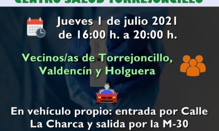 CRIBADO MASIVO COVID-19 EN EL CENTRO DE SALUD DE TORREJONCILLO