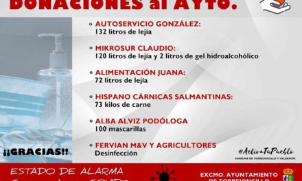 Agradecimientos del Ayuntamiento de Torrejoncillo