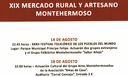 MONTEHERMOSO CELEBRA ESTE FIN DE SEMANA SU XIX MERCADO RURAL ARTESANO Y IX MERCADO GASTRONÓMICO