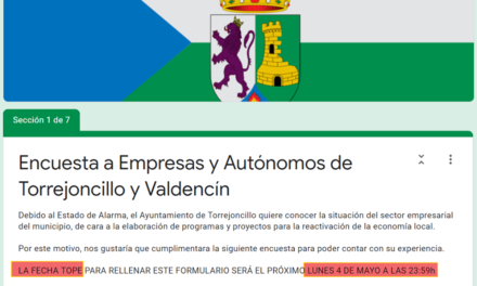 Encuesta a Empresas y Autónomos de Torrejoncillo y Valdencín