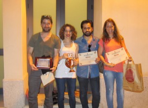 Los integrantes de Jachas Teatro posan con los premios conquistados en Arroyo de La Luz - JACHAS TEATRO