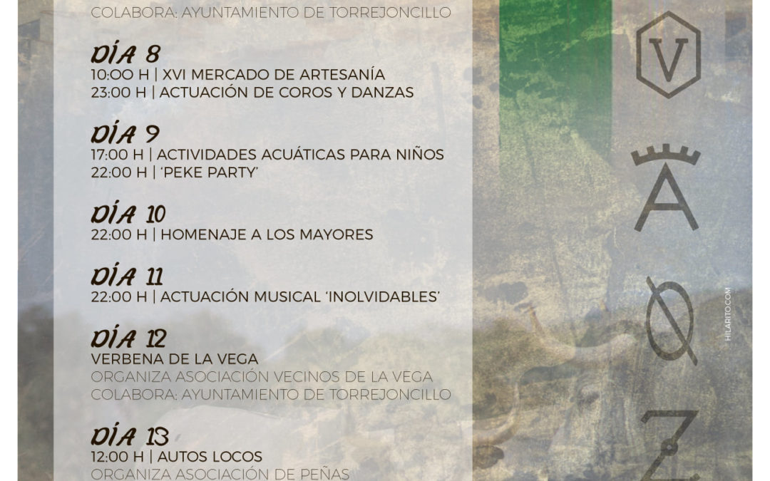 Programación Fiestas de Agosto 2021 Torrejoncillo