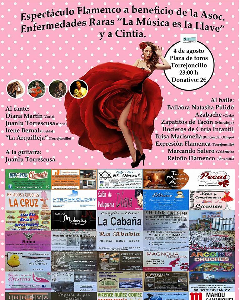 Espectáculo Flamenco a beneficio de la Asociación de Enfermedades Raras “La Música es la llave” y  Cintia