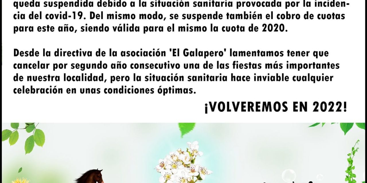 SE SUSPENDE LA ROMERÍA DE 2021 EN VALDENCIN