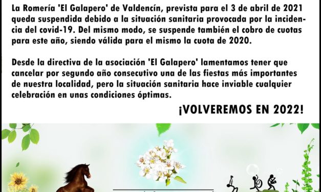 SE SUSPENDE LA ROMERÍA DE 2021 EN VALDENCIN