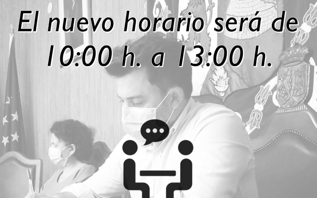 NUEVO HORARIO DE ATENCIÓN DE ALCALDÍA