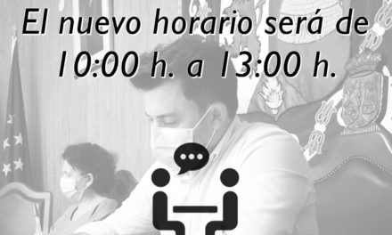 NUEVO HORARIO DE ATENCIÓN DE ALCALDÍA