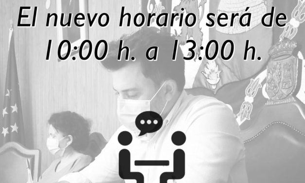 NUEVO HORARIO DE ATENCIÓN DE ALCALDÍA