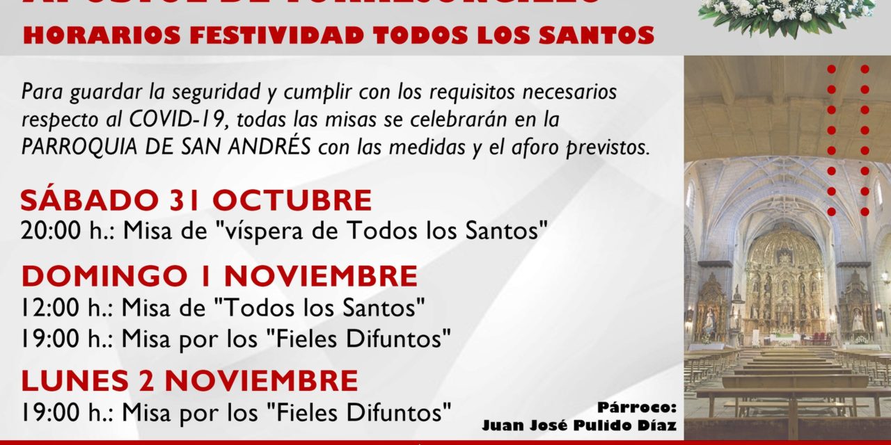 HORARIOS DE MISAS DE «TODOS LOS SANTOS» EN LA PARROQUIA DE SAN ANDRÉS APÓSTOL