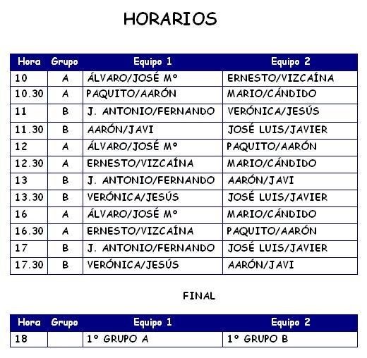 Horarios