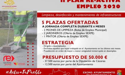 OFERTA DE 5 PLAZAS DE EMPLEO | II PLAN REACTIVA 2021