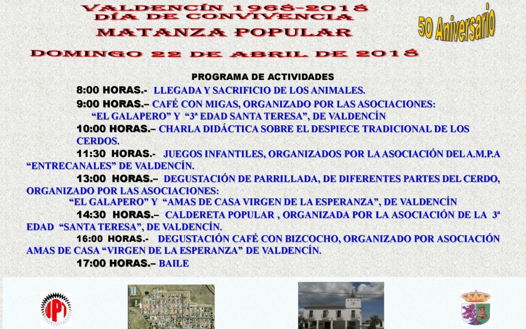 Aplazados los actos programados por el 50º aniversario de la fundación de Valdencín
