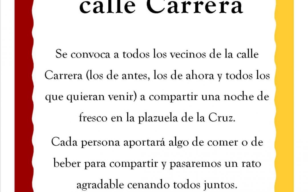 Noche de fresco en «La Carrera»