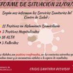 Un nuevo positivo, un nuevo alta, y un nuevo alta hospitalaria que pasa a aislamiento domiciliario