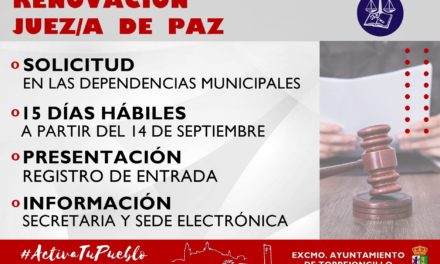 RENOVACIÓN JUEZ/A DE PAZ EN TORREJONCILLO