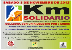 2059,54 euros han sido los recaudados en el Kilómetro Solidario a favor de Proyecto Hombre de Extremadura ¡No a la droga!