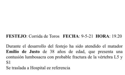 Contusión lumbosacra y probable vertebras fracturadas