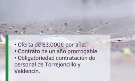 Licitación del Servicio de Limpieza Viaria de Torrejoncillo y Valdencín