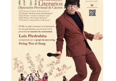 La Gala de los certámenes literarios y periodístico de la Diputación de Cáceres vuelve a celebrarse presencialmente con Luis Piedrahita como maestro de ceremonia